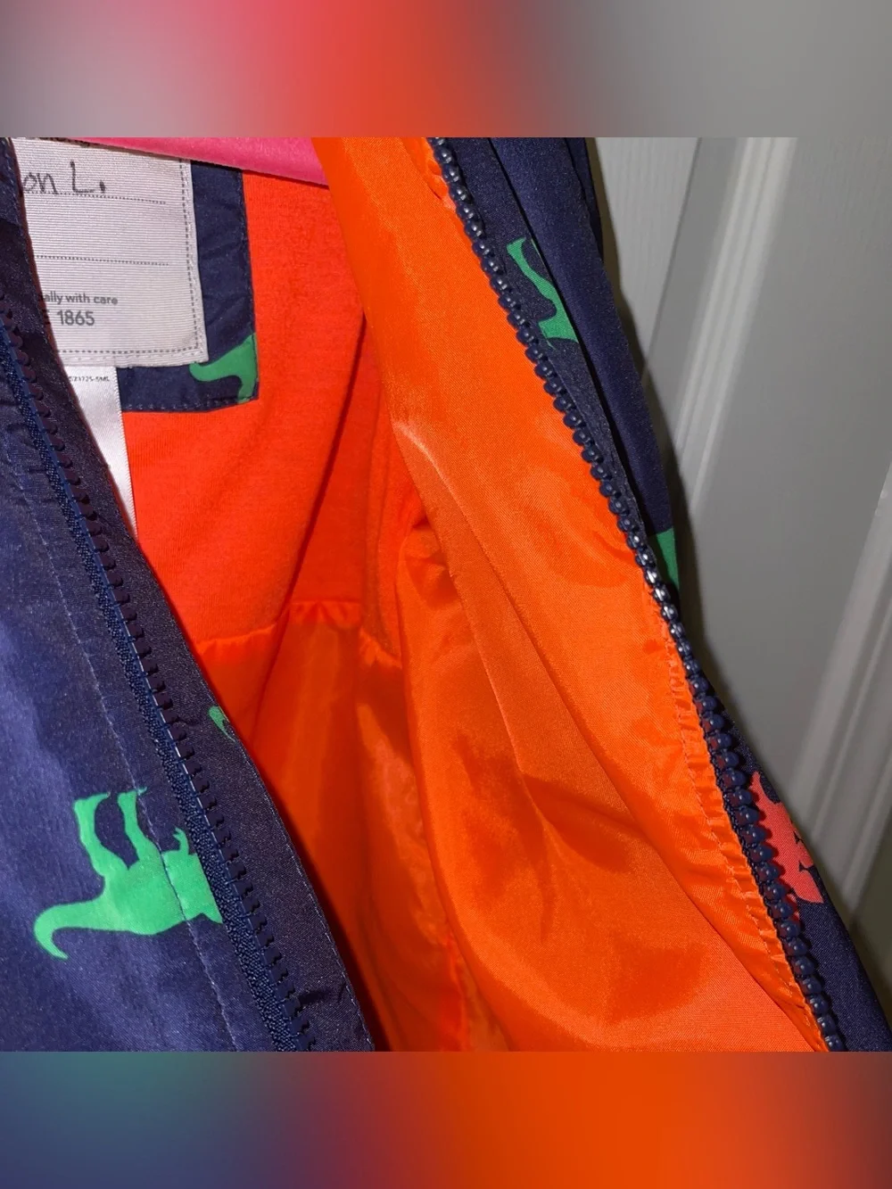 Carter’s jacket boys 2T dinosaur navy orange hooded